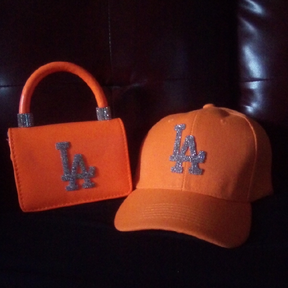 Orange Kids Cap and Bag Set